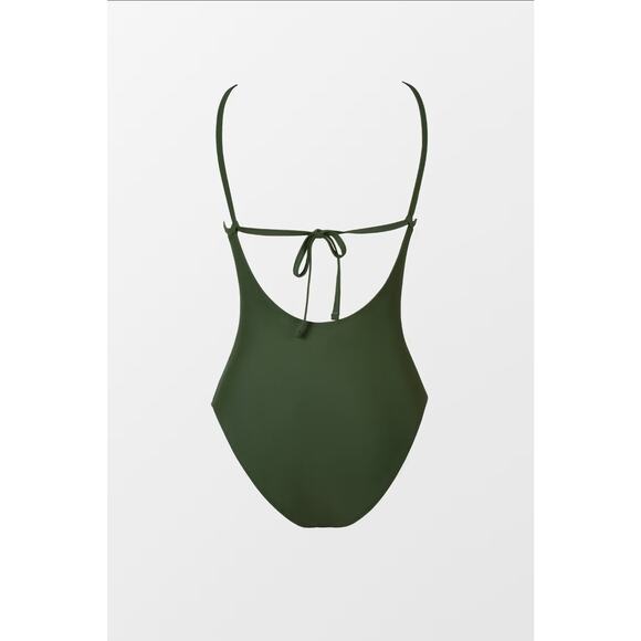 Cupshe Green Cutout Ruched Tummy Control One Piece Swimsuit- NWT - Sz L - Picture 6 of 9